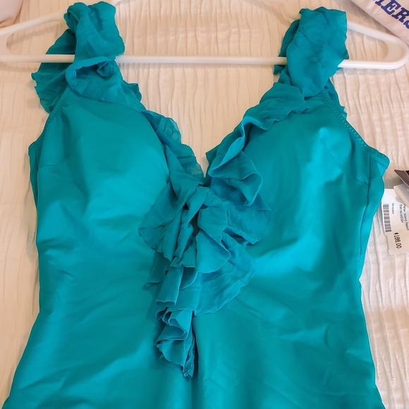 LADIES ABS SWIMSUIT, sexy, one-piece, size 8, NWT, teal green - Picture 5 of 9